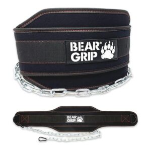 ceinture de lest noire et rouge avec chaine - bear grip
