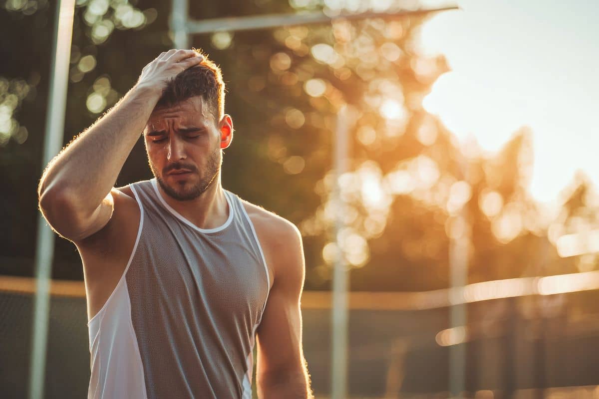 sportif avec des céphalées d'effort
